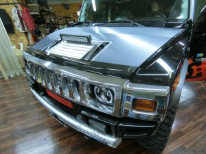 HUMMER H2 ボンネット　ラッピング　3M カッティングシート　部分ラッピング　名古屋