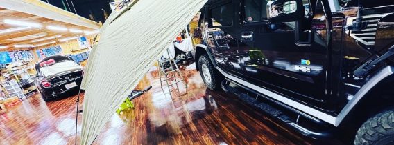 ハマー　HUMMER H2 リアにラダーを付けてみました。