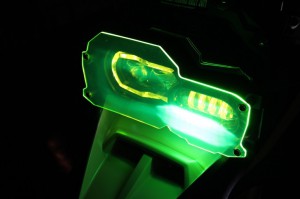 F800GS/F700GS ヘッドライトガード　集光アクリル　イエロー　LEDヘッドライト