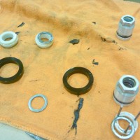 buell フロントフォーク　オーバーホール　シール交換　フォークオイル交換　skf スプリング交換