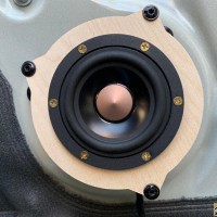 BMW MINI ドアスピーカー 交換 スピーカー交換 センタースピーカー 音質向上　デッドニング　Audible Physics 10センチ　3インチ　フルレンジスピーカー