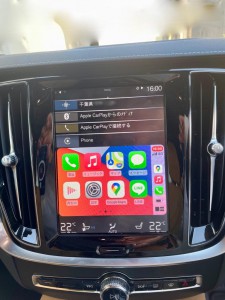 volvo sensus ボルボ　純正ナビ　センサス　Apple CarPlay ワイヤレス　ミラーリング　ドングル　youtube 動画再生　外部入力　ワイヤレスCarPlay Hulu Netflix HOT WIRED グーグルマップ amazon