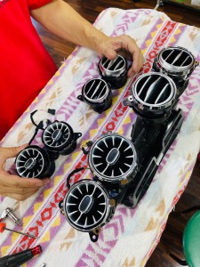 W222 タービンルック　エアコン吹き出し口　LED アンビエントライト　連動　電動ロータリー3Dツイーター　取付方　ベンツ　Sクラス　後期型