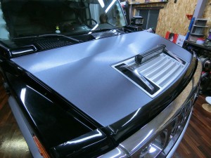 HUMMER H2 ボンネット　ラッピング　3M カッティングシート　部分ラッピング　名古屋