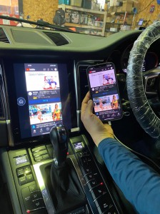ポルシェ　マカン　カイエン　ナビ交換　アンドロイド　テスラ 10.4インチ 10.25インチ 12インチ　大型モニター　縦型　テスロイド テスラナビ アンドロイドナビ　カープレイ　CarPlay ワイヤレス　ミラーリング　Youtube ネットフリックス　アマゾン　プレイムビデオ　ヤフー　ホットワイヤード　名古屋
