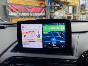 マツダ　マツコネ　CarPlay カープレイ　動画再生　アンドロイド　Youtube Netflix プライムビデオ アンドロイドBOX 2画面