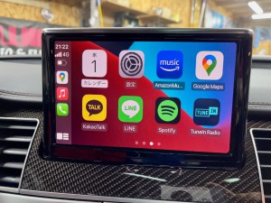アウディ Audi A8 S8 ワイヤレス　Apple CarPlay カープレイ　後付け　インターフェース　Android Auto ミラーリング　Youtube　