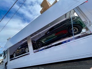 積載車　陸送　箱車　キャリアカー　カーオーディオ　名古屋　専門店　BMW ALPINA B5 並行輸入　並行車　純正ナビ　日本語　日本語化　コーディング　マップコンバージョン　日本語地図　インストール　CarPlay カープレイ　ミラーリング　ワイヤレス　スピーカー交換