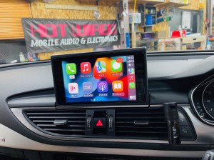 アウディ A7 後付け　ワイヤレス　カープレイ　CarPlay ミラーリング　Android Auto 動画再生　動画アプリ　動画視聴　ミラーリング HDMI ビデオ入力　外部入力　MMI AUX WIFI Bluetooth HOT WIRED 名古屋　アマゾン　プライムビデオ　ファイヤースティック