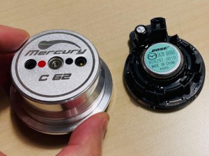 純正ボーズ　ツイーター　比較　Mercury Car Audio スピーカー交換　BOSE マツダ　CX-5 CX-8 ツイーター交換　埋込取付