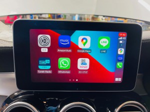 benz glc gel gla w205 x253 w222 後付け　ワイヤレス　カープレイ  CarPlay Android Auto ミラーリング　Youtube アマゾン　グーグルマップ　外部入力　有効化　コーディング　aux　ヤフー　アドオン　名古屋　ホットワイヤード