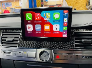 アウディ純正ナビ　AUDI 後付け　ワイヤレス　CarPlay カープレイ　Apple CarPlay ミラーリング Android Auto HDMI USB カメラ入力　映像入力　インターフェース　AV Youtube グーグルマップ　Bluetooth S8 A8 S7 A7 A6 A4 Q5 Q3 Q7 Q8 Q9 MMI 純正ナビ