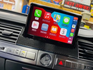 ボーズ　ハーマンカードン　マークレビンソン　BOSE B&W B&O カーオーディオ　音質改善　音質向上　スピーカー交換　DSP サブウーハー　Audible Physics Mercury Car Audio HOT WIRED ホットワイヤード　アウディ　AUDI S8 A8 A7 S7 A6 A4 後付け　ワイヤレス　CarPlay カープレイ　Android Auto ミラーリング　MMI