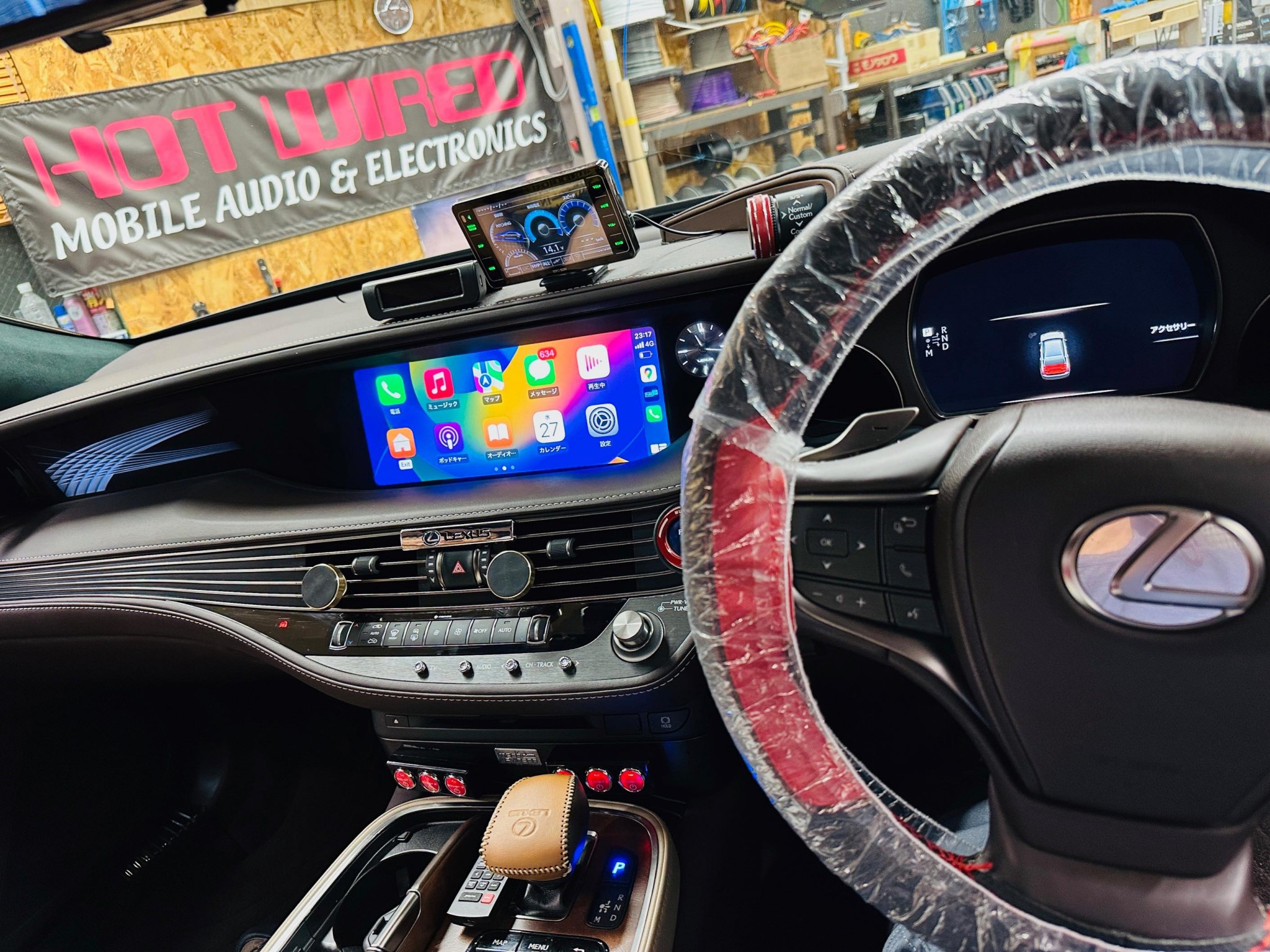 LEXUS LS500h レクサス純正ナビ用 後付けワイヤレスCarPlayインターフェースのご紹介：カープレイ＋ミラーリング＋Android Auto＋HDMI入力＋映像入力＋USBメディア再生を可能にする！
