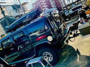 hummer h2 ルーフバー　ルーフキャリア　スノーボード　スキー　キャリ　ラック　ボックス　ジェットバッグ　thule spirit 820 カーメイト　terzo rv inno ハマー　ルーフラック　ルーフキャリア　キャンプ　荷物