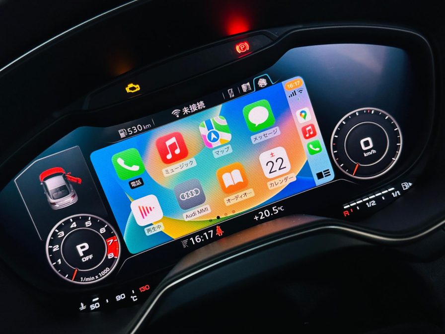 AUDI TT アウディ純正ナビに、アウディ純正のApple CarPlayを後付けインストールすることが可能です。：AUDI TT の場合