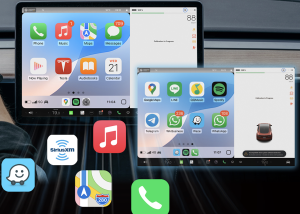 テスラ　モデル3 モデルY tesla model3 model7 intel CarPlay 後付け　ワイヤレス　Android Auto ミラーリング　airplay youtube 動画 テスラ純正　純正ナビ　ディスプレイ　アドオン　カープレイ　iPhone
Apple Googleマップ　ヤフーカーナビ　カーナビ　アプリ
