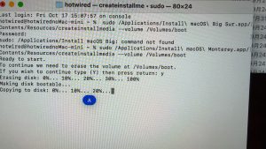 macOS tahoe mac mini m1 ダウングレード　sequoia monterey big sur 使い物にならない　ダウングレード　アップデート　アップデーター　ダウンデート　マック　iPhone 17 pro max ターミナル　起動ディスク　ダウンロード　usbメモリー　16gb time machine 移行アシスタント　初期化　リセット　出荷時　タイムマシーン　復元　タグ　sudo 