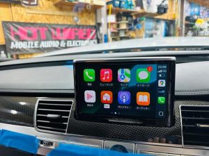 audi a8 s8 a6 a4 a1 a2 a3 後付け　ワイヤレス　CarPlay カープレイ　Android Auto アンドロイドオート　ミラーリング　AirPlay iPhone 動画　Youtube インターフェース　hdmi入力　アマゾン　プライムビデオ　Fire TV Stick fulu netflix tver Googleマップ　